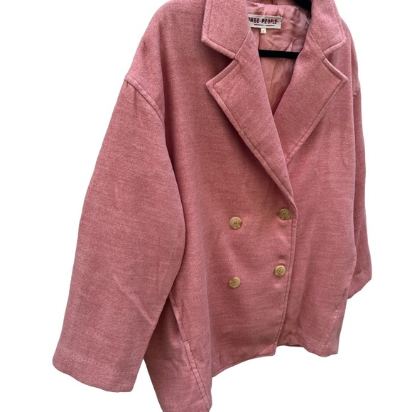 Free People Hannah Slouchy Oversized Pink Blazer Coat Size Small - Picture 9 of 16